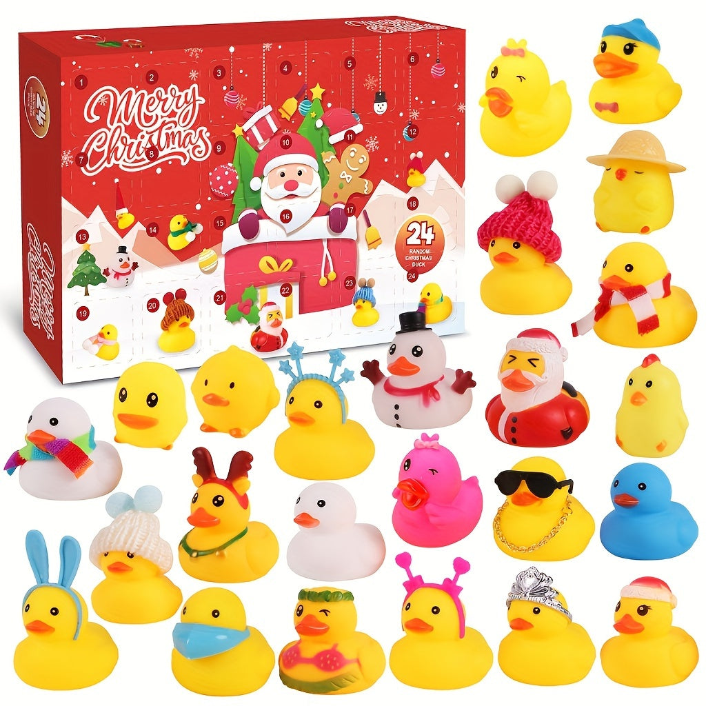 Festlicher Adventskalender mit Badeenten zu Weihnachten 2025