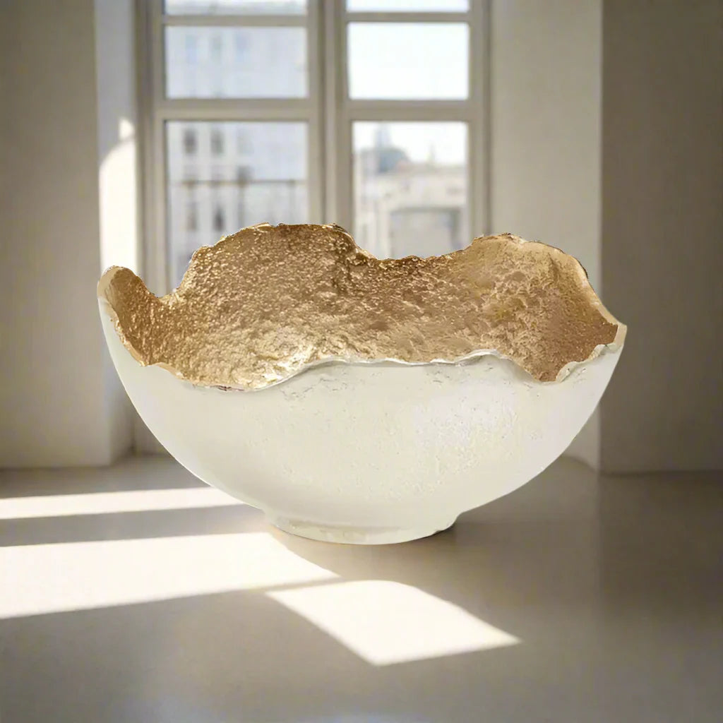 FusionBowl Zwei-Ton Silber & Gold Abstrakte Dekorative Schale