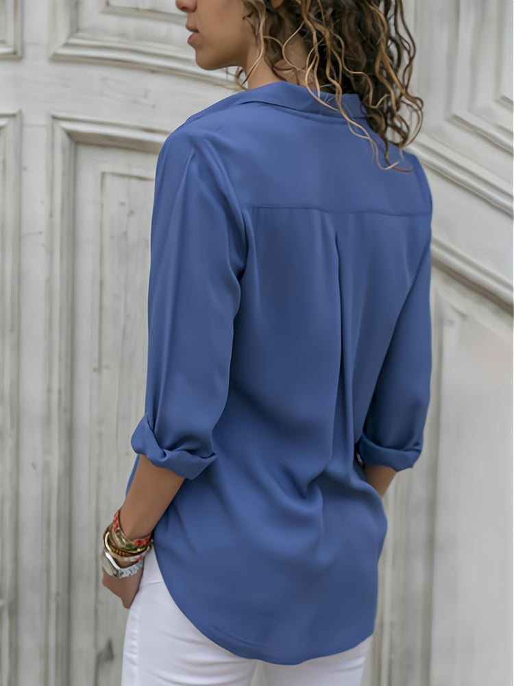 Lara - Elegante blusa de manga larga con botones