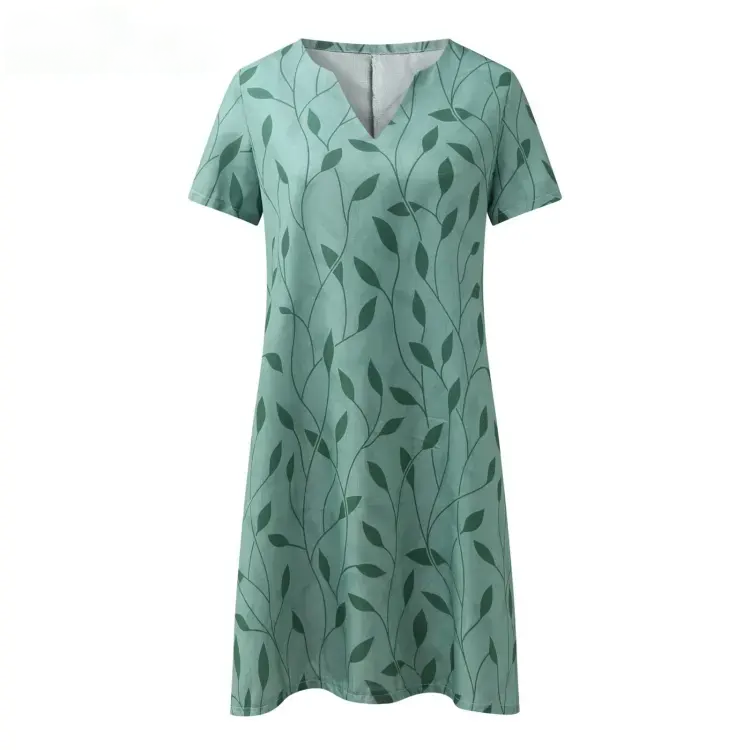Dorothy - Kurzärmeliges Kleid mit V-Ausschnitt