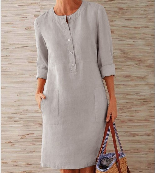 Ulrikke - Vestido corto de manga corta elegante