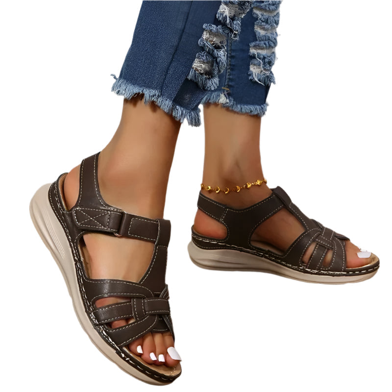 Carmela – Sandales compensées confortables avec lanières et boucle
