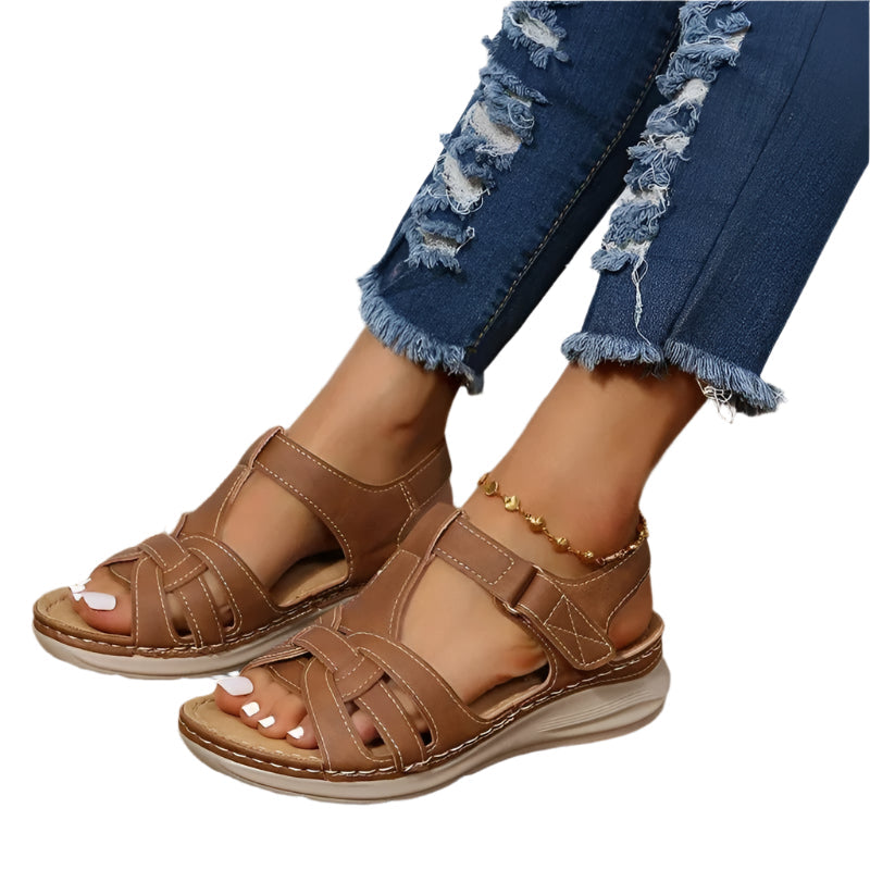 Carmela – Sandales compensées confortables avec lanières et boucle
