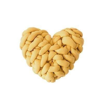 LoveTwist - Cojín de punto en forma de corazón