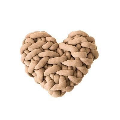 LoveTwist - Cojín de punto en forma de corazón