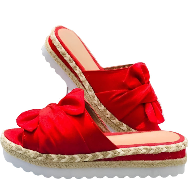 Samantha - Sandali con zeppa leggeri con fiocchi