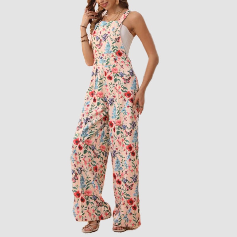 Maja - Bunt gemusterter Jumpsuit mit breiten Beinen