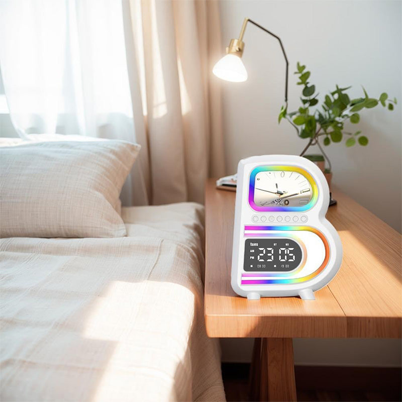 BeatGlow - Reloj despertador inteligente con luz RGB y altavoz inalámbrico