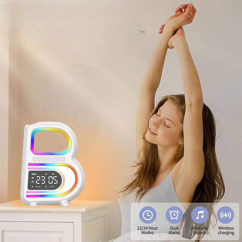 BeatGlow - Reloj despertador inteligente con luz RGB y altavoz inalámbrico