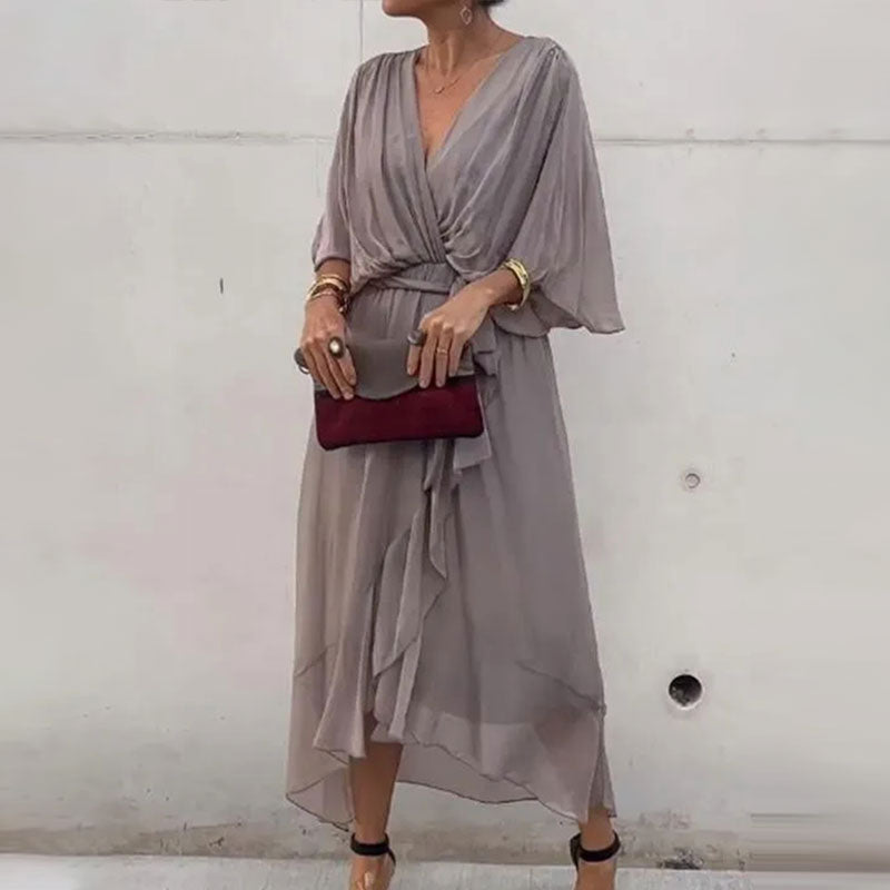 Eglantine - Elegante Fließkleid mit V-Ausschnitt