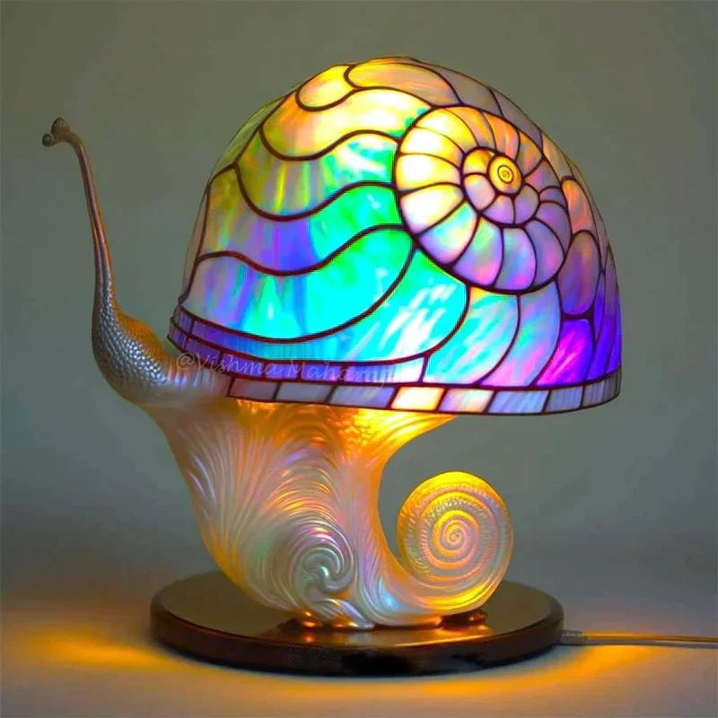 EnchantedGlow - Verspielte Glas-Mushlampen mit Buntglasdesign
