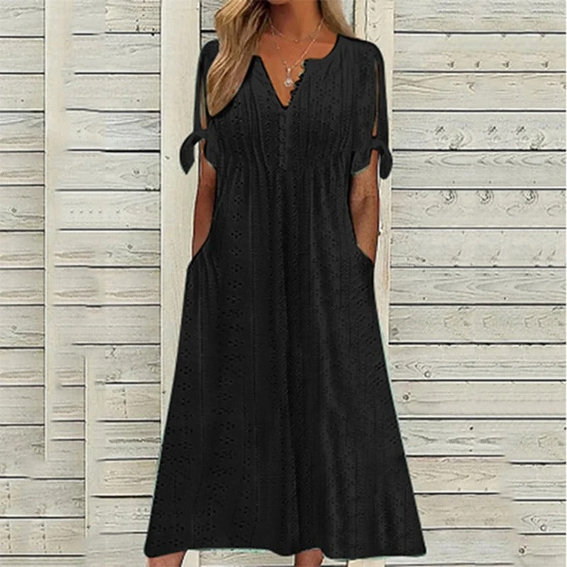Amira - Elegantes kurzärmliges Spitzenkleid