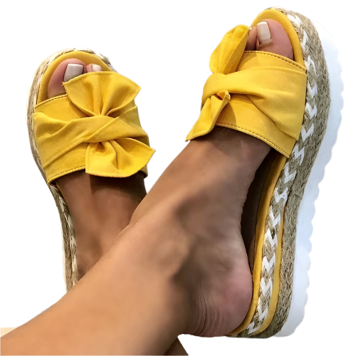 Samantha - Legere Keilsandalen mit Schleifen