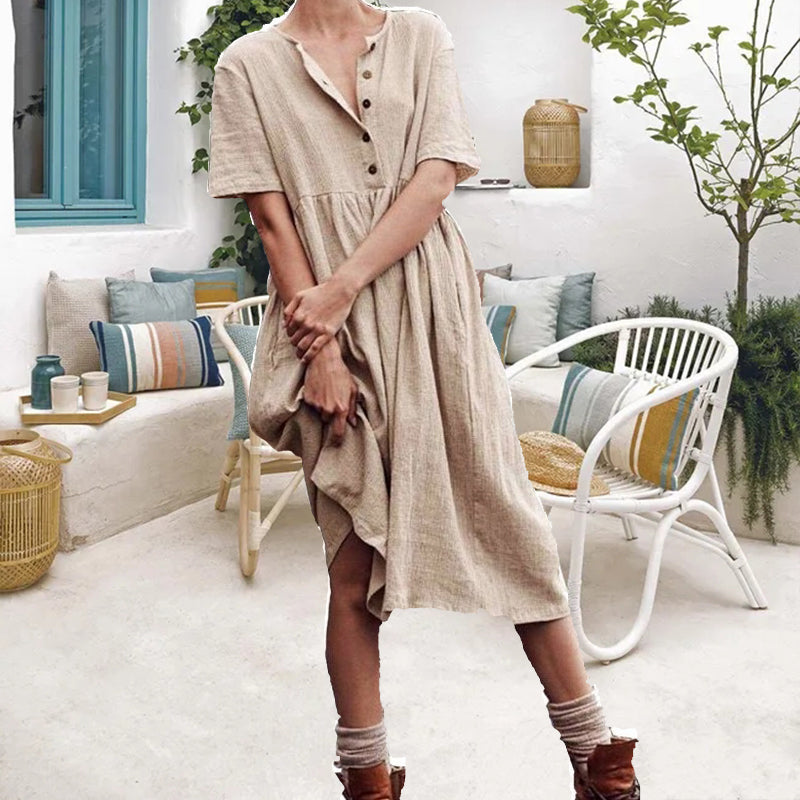 Sylvie - Slim Kleid aus Baumwoll-Leinen