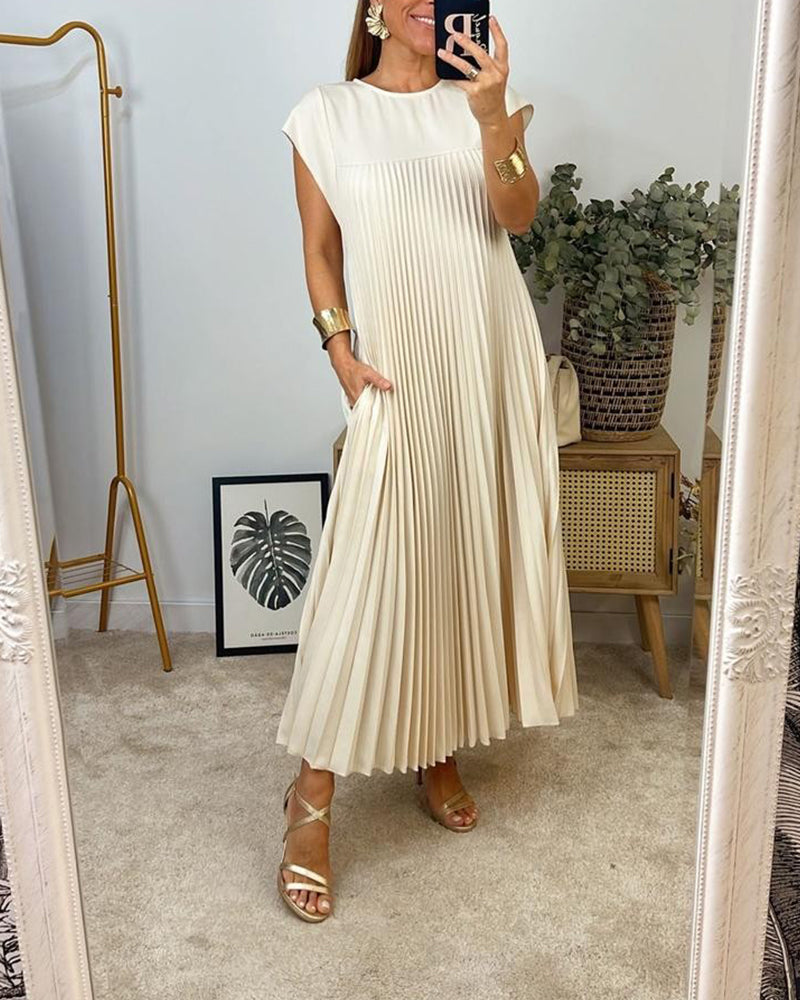 Zuriah - Plissierter ärmelloser Kleid