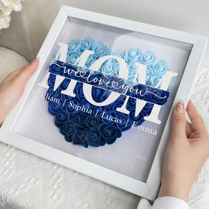 Personalisierte Blumenherz mit Namen – Einzigartiges Muttertagsgeschenk