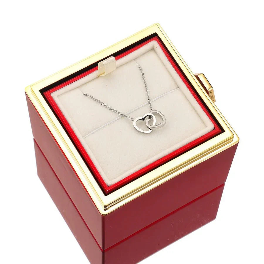 Ewige Rosen Geschenkbox mit versteckter persönlicher Halskette – Einzigartiges Geschenk zum Muttertag