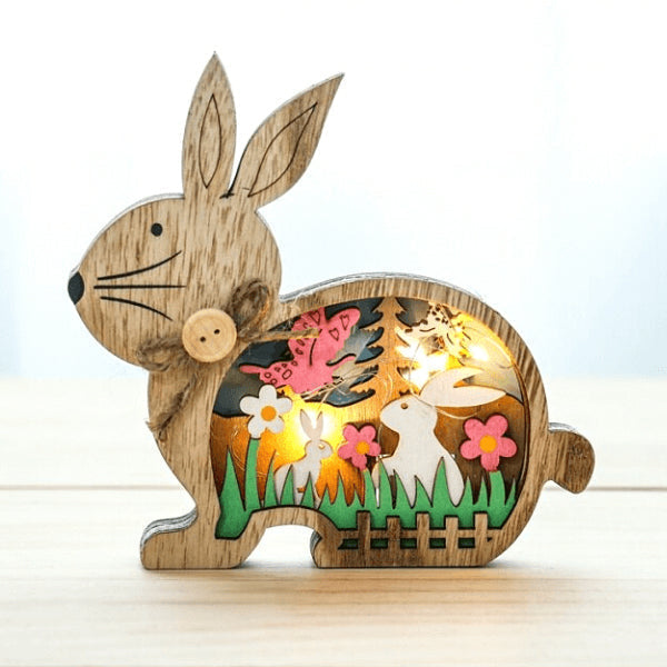 EasterGlow – Leuchtende laggedrehte Hasenfiguren mit sanften LED-Elementen