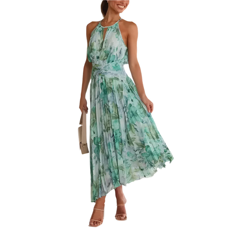 Krishna - Elegante Blumenprint-Maxikleid für Sommerveranstaltungen
