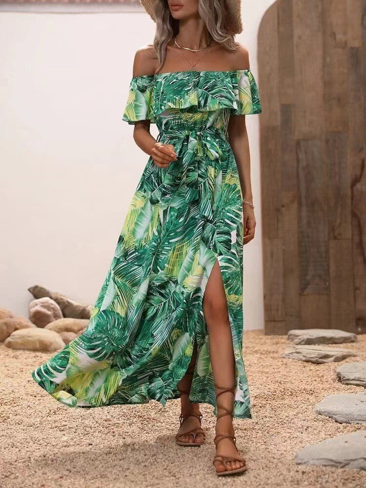 Anne | Blumenmuster Off-Shoulder Kleid