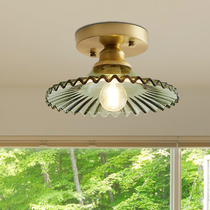 VerdiDome – Einbauleuchte mit grünem geripptem Glas