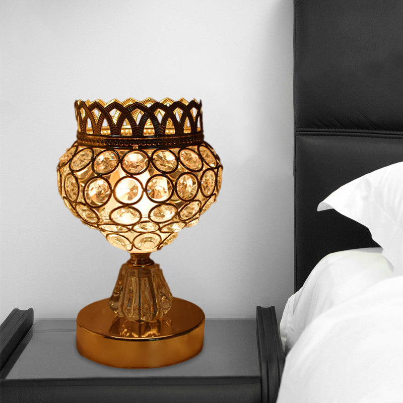 Velaire – Kristall-eingelassene goldene Schreibtischlampe