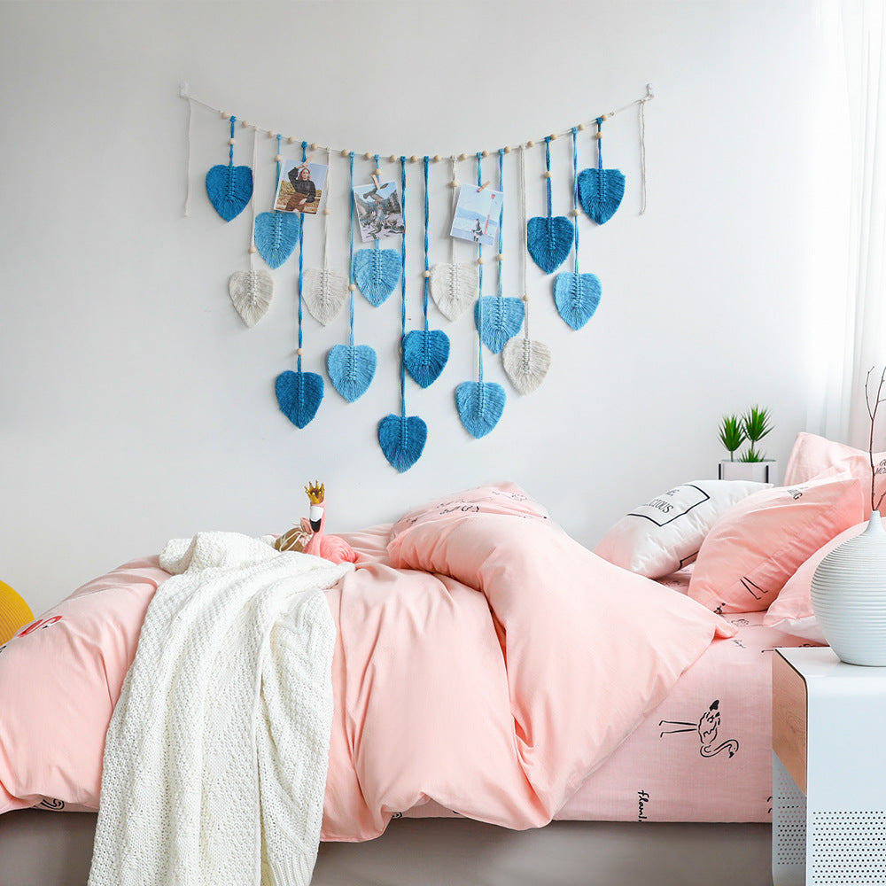 BohoBloom - Handgewebter Blattgirlande Wandbehänge