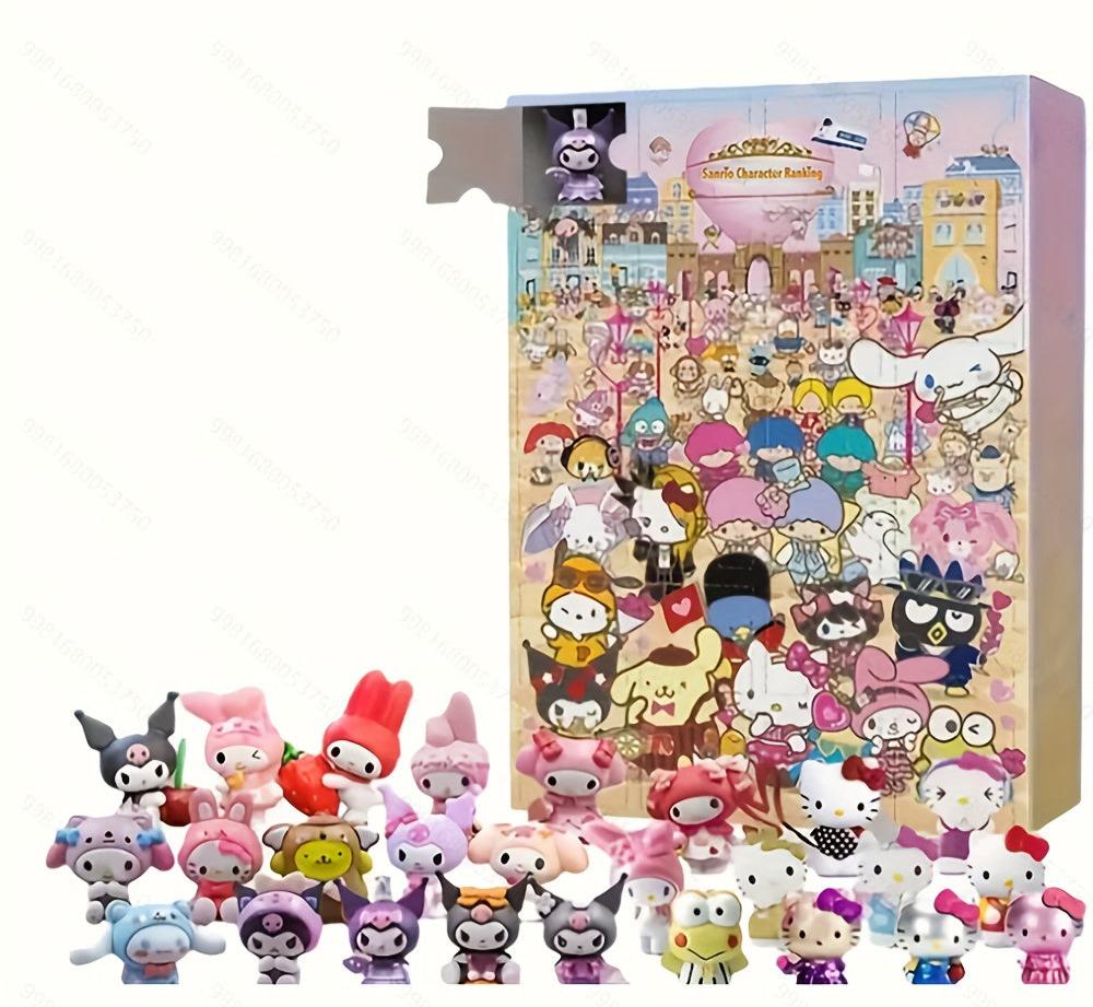 Hello Kitty Adventskalender – 24-teiliges Weihnachts-Countdown-Geschenkset mit Flugzeug-Box
