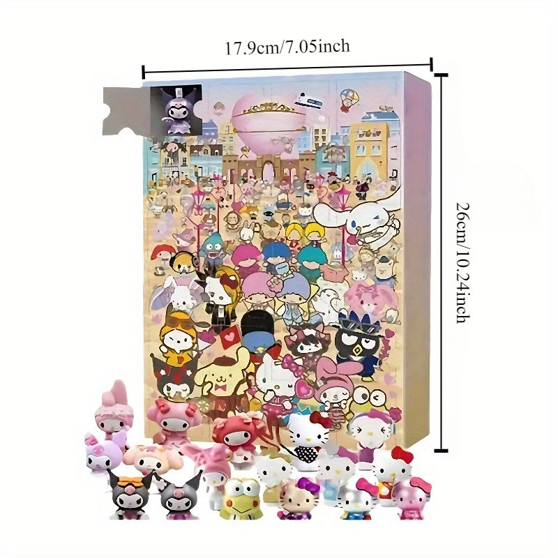Hello Kitty Adventskalender – 24-teiliges Weihnachts-Countdown-Geschenkset mit Flugzeug-Box