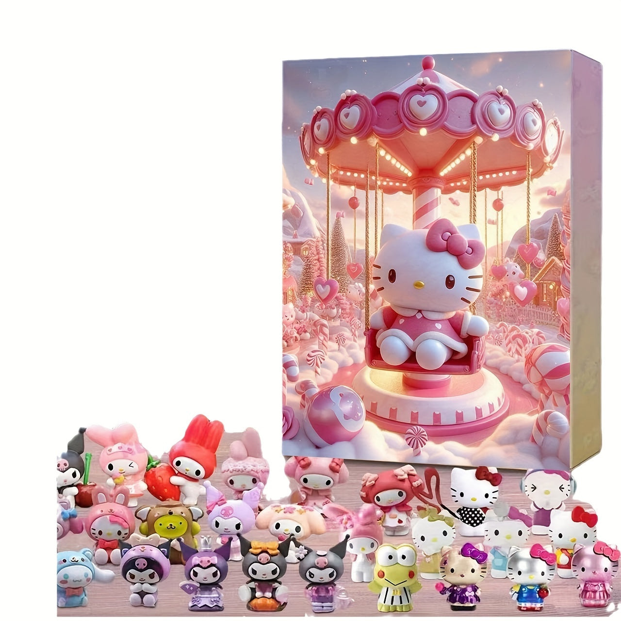Hello Kitty Adventskalender – 24-teiliges Weihnachts-Countdown-Geschenkset mit Flugzeug-Box