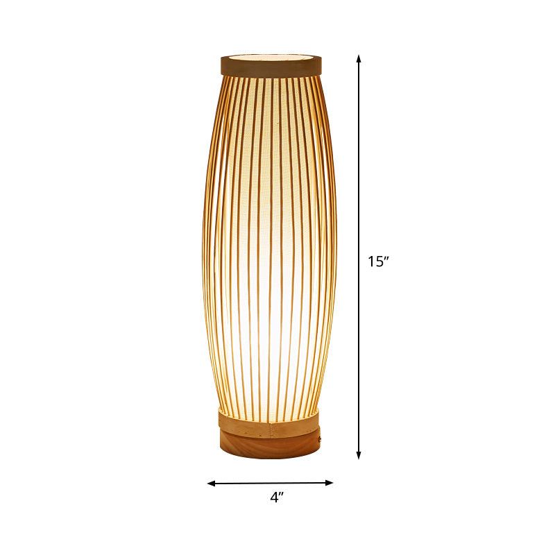 BambooSerenity - Asiatisch inspirierte längliche Nachttischlampe