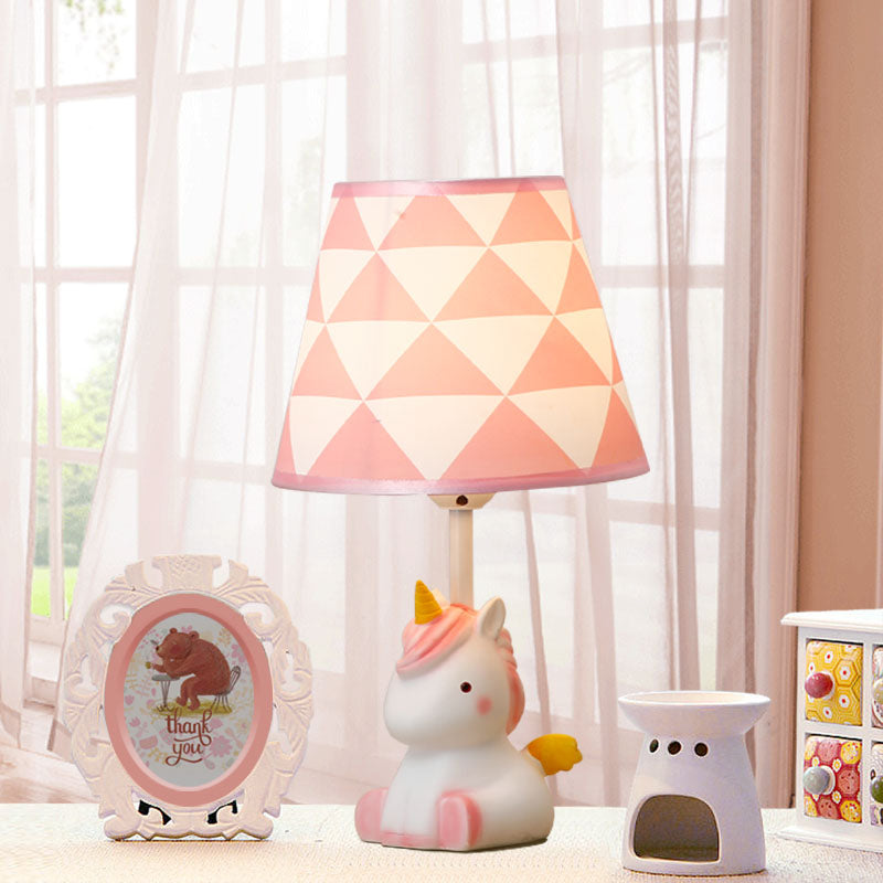 Unilume – Magische rosa Einhorn Schreibtischlampe mit Stoffschirm