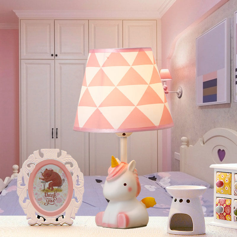 Unilume – Magische rosa Einhorn Schreibtischlampe mit Stoffschirm