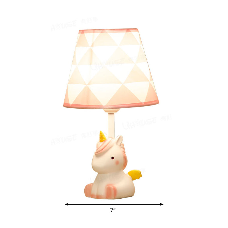 Unilume – Magische rosa Einhorn Schreibtischlampe mit Stoffschirm