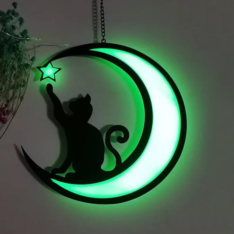 MoonlitWhiskers – Magische LED-Lichter für Katze und Halbmond