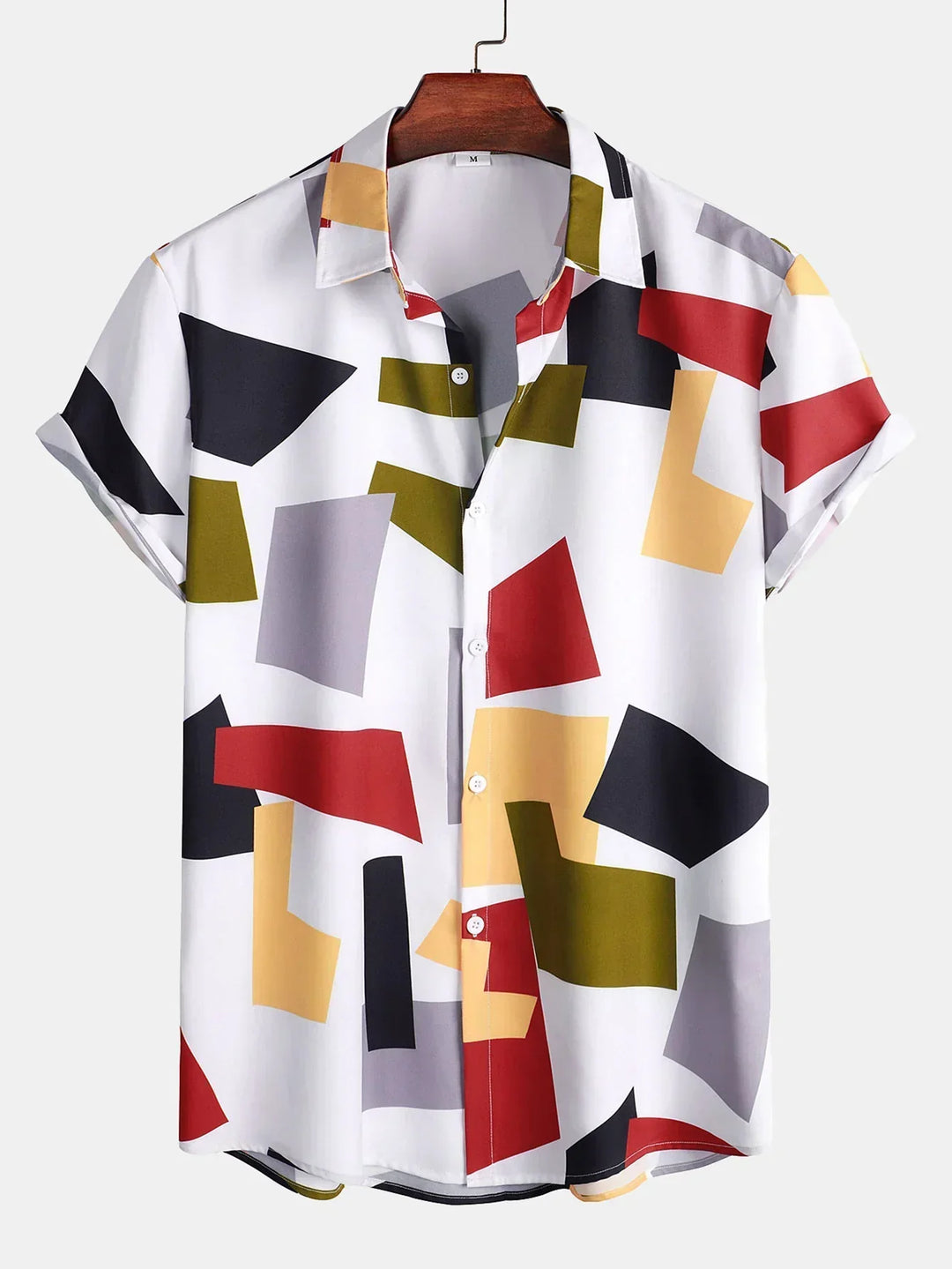 Raymund - Button-Down Hemd mit geometrischem Farbblockdruck