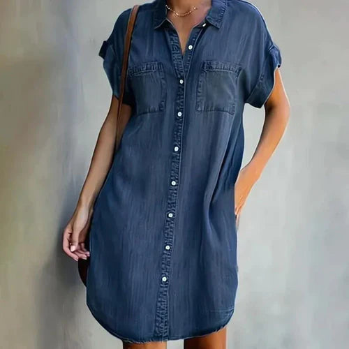 Zofie - Polohemd in Denim-Kleid