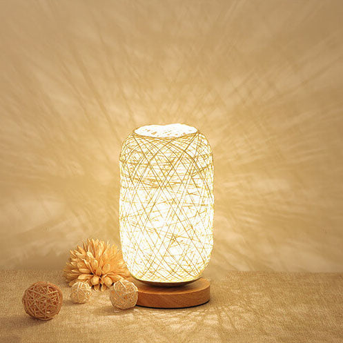 Dimmbar und dekorative Rattan-Kugel LED Tischlampe