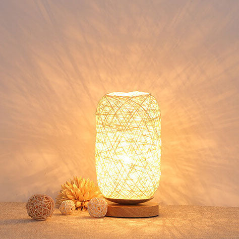 Dimmbar und dekorative Rattan-Kugel LED Tischlampe