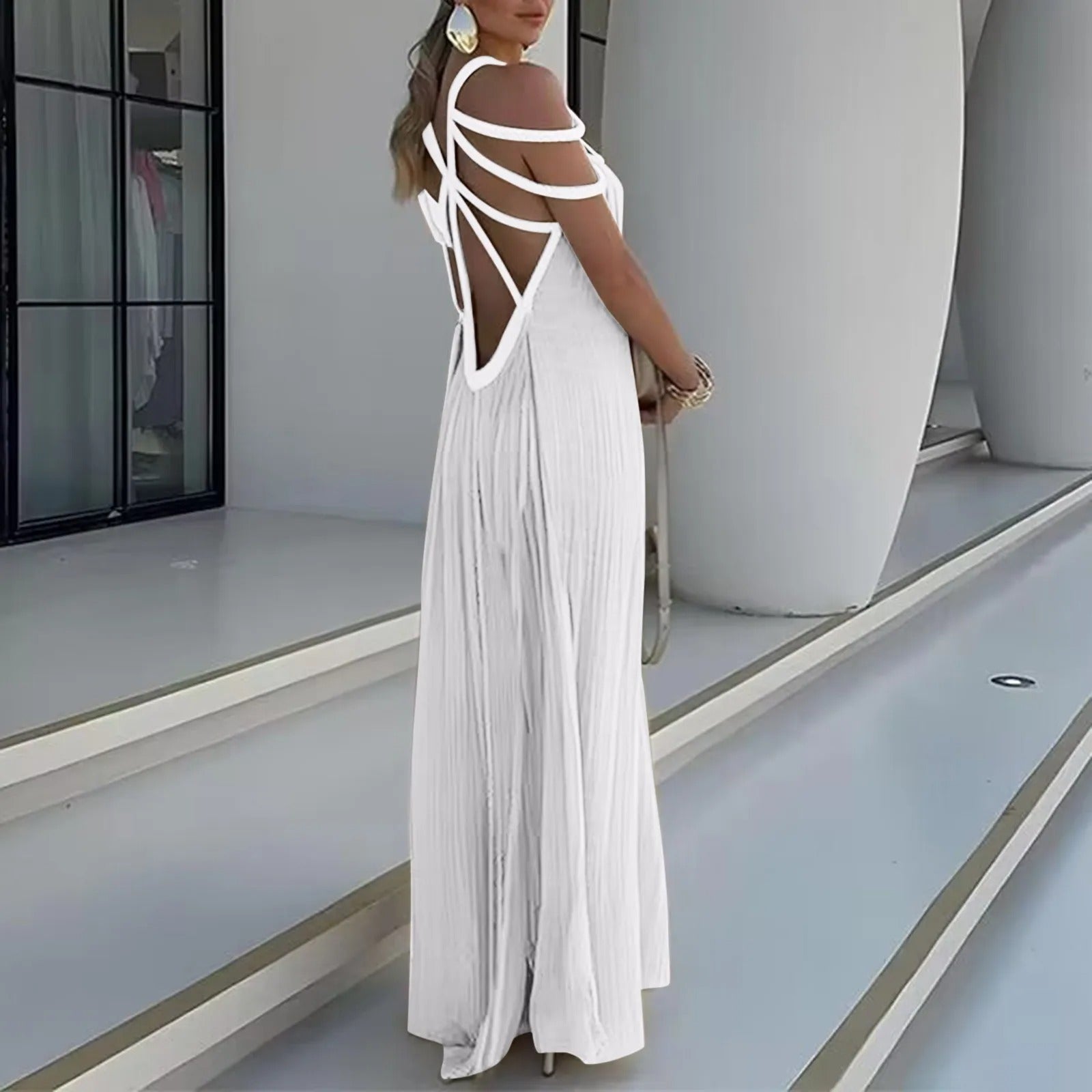Alana - Lange Kleid mit Spaghettiträgern ohne Rücken