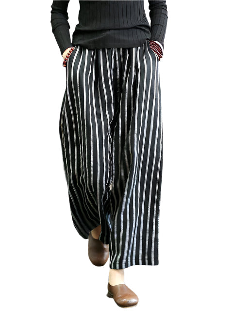 Shelly - Gestreifte Hosen mit weitem Bein