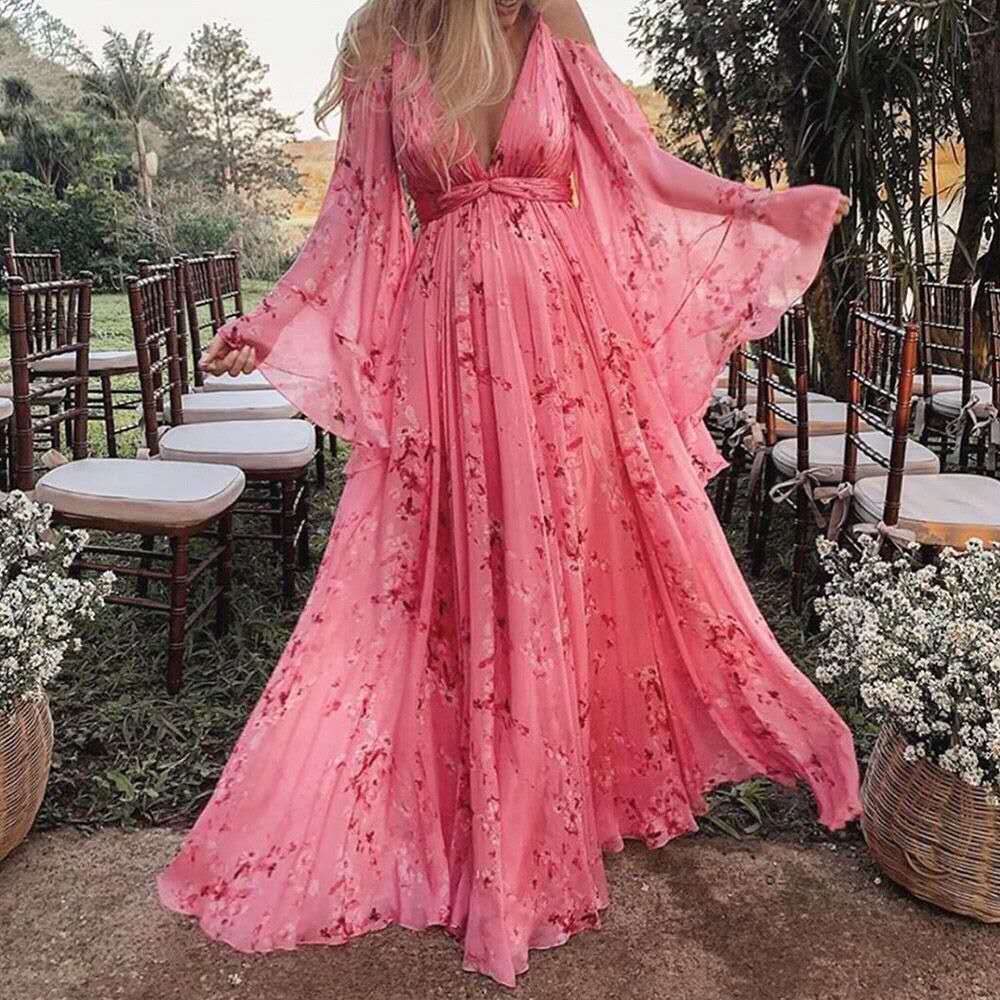 Alona - Chiffonkleid mit ausgeschnittenen Ärmeln