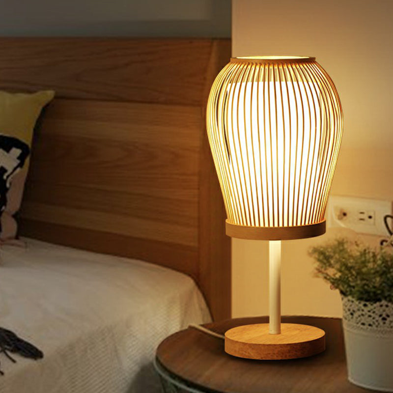Vespera - Nordische Bambus-Tischlampe mit Soft Glow Stoffkern