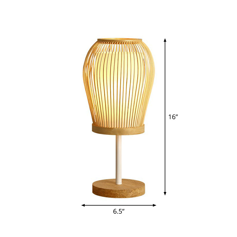 Vespera - Nordische Bambus-Tischlampe mit Soft Glow Stoffkern
