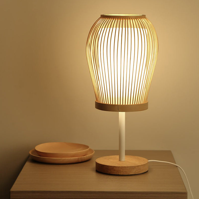 Vespera - Nordische Bambus-Tischlampe mit Soft Glow Stoffkern