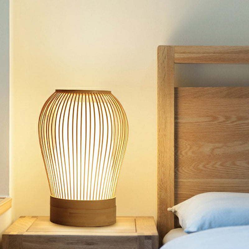 Vespera - Nordische Bambus-Tischlampe mit Soft Glow Stoffkern