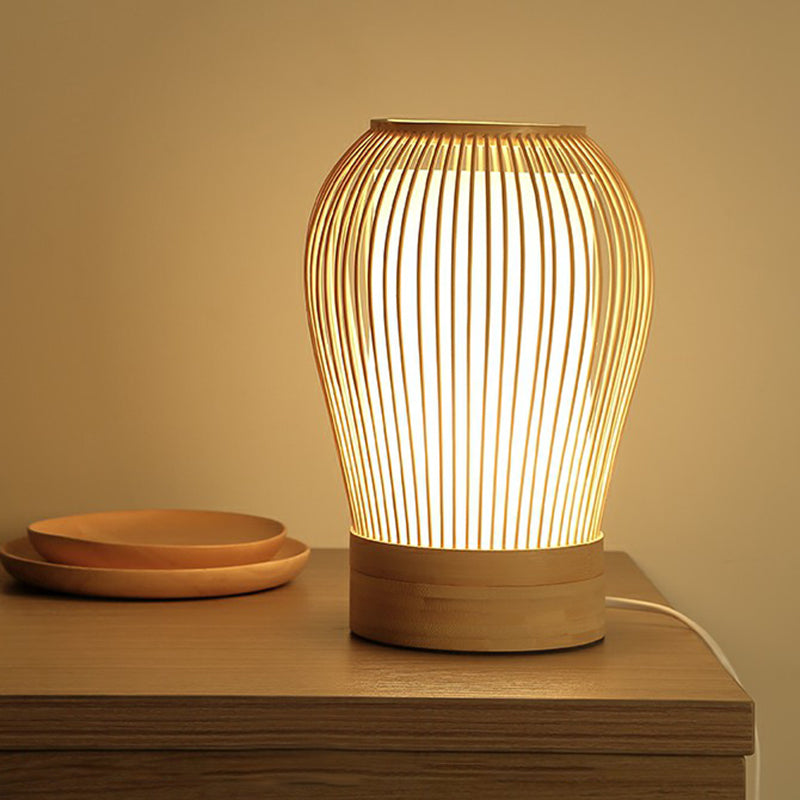 Vespera - Nordische Bambus-Tischlampe mit Soft Glow Stoffkern