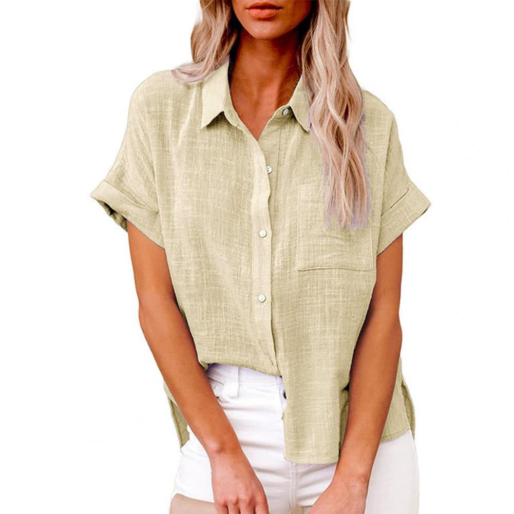 Susanne - Bequeme Bluse mit hochgerollten Ärmeln
