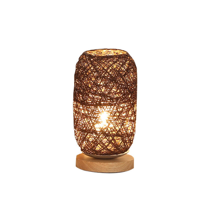 Dimmbar und dekorative Rattan-Kugel LED Tischlampe