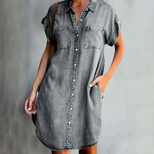 Zofie - Polohemd in Denim-Kleid